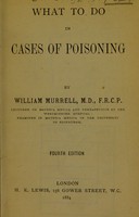 view What to do in cases of poisoning / by William Murrell.