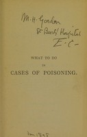 view What to do in cases of poisoning / by William Murrell.