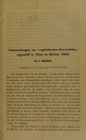 view Untersuchungen zur vergleichenden Gewebelehre, angestellt in Nizza im Herbste 1856 / von A. Kölliker.