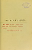 view Clinical diagnosis : the bacteriological, chemical, and microscopical evidences of disease / by Rudolf v. Jaksch.