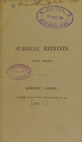 view Surgical reprints. 1st series / Robert Jones.