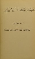 view A manual of veterinary hygiene / by F. Smith.