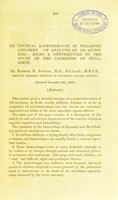 view On visceral hæmorrhages in stillborn children : an analysis of 130 autopsies being a contribution to the study of the causation of stillbirth / by Herbert R. Spencer.