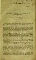 view On elephantiasis as it exists in Travancore / by Edward John Waring.