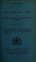 view Dr. R.W. Johnstone's report to the Local Government Board upon an outbreak of enteric fever in the Urban District of Ormesby.
