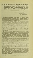 view Dr. J.R. Hutchinson's report to the Local Government Board on the sanitary circumstances and administration of the Urban District of Oakengates (Shropshire).