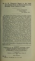 view Dr. S.W. Wheaton's report to the Local Government Board on enteric fever in the Swanage Urban District in 1910.