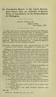 view Dr. Carnwath's report to the Local Government Board upon an outbreak of enteric fever at Oakenshaw in the Urban District of Willington.