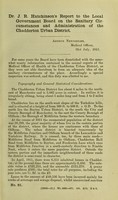 view Dr. J.R. Hutchinson's report to the Local Government Board on the sanitary circumstances and administration of the Chadderton Urban District.