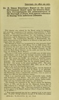 view Dr. R. Deane Sweeting's report to the Local Government Board upon the general sanitary circumstances and administration of the borough of Poole, with special reference to dealing with infectious diseases.