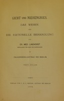 view Gicht und Nierengries. Das Wesen und die rationelle Behandlung / von Dr. Med. Lindhorst.