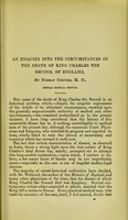 view An enquiry into the circumstances of the death of King Charles the Second, of England / by Norman Chevers.