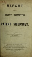 view Report from the Select Committee on patent medicines.