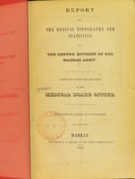 view Report on the medical topography and statistics of the centre division of the Madras army.