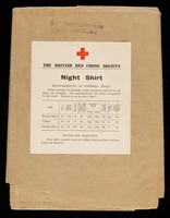 view [Pattern for making a "gentleman's night shirt" issued by the British Red Cross Society].