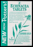 view [Leaflet dated February 1992 advertising Potter's Echinacea and Chinese Gold tablets].