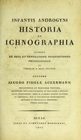 view Infantis androgyni historia et ichonographia accedunt de sexu et generatione disquisitiones physiologicae et tabulae V aeri incisae / auctore Jacobo Fidele Ackermann.