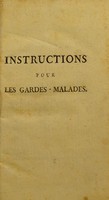 view Instructions pour les personnes qui gardent les malades / publiées de nouveau par M. d'Apples le jeune.