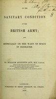 view On the sanitary condition of the British army and specially on the want of space in barracks / by William Augustus Guy.