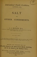 view Salt and other condiments / by J. J. Manley.