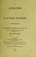 view An analysis of the Malvern waters / by A. Philips Wilson.