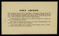 view John Grimes : when 57 years old, was 3 feet 8 inches high ...