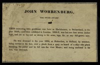 view John Worrenberg, the Swiss dwarf.