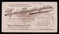 view Byno-Hypophosphites : an ideal tonic in nervous prostration and overstrain : August 1906.