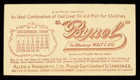 view Bynol The "Allenburys" malt & oil : an ideal combination of Cod Liver Oil and Malt for children : December 1908.