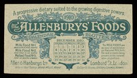 view The 'Allenburys' Foods : a progressive dietary suited to the growing digestive powers : December 1910.