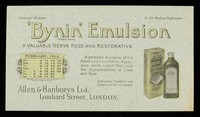 view 'Bynin' Emulsion : a valuable nerve food and restorative : February 1912.