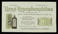 view 'Byno' Hypophosphites : "one of the most popular tonics of the day." B.M.J. : May 1912.