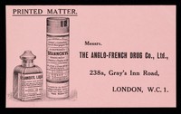 view Printed matter : Messrs. The Anglo-French Drug Co., Ltd.