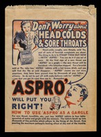 view Don't worry about head colds & sore throats : 'Aspro' will put you right!.