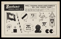 view Beecham's school quiz No 6 : well known signs and symbols...do you know them?.