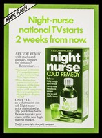 view News flash : Night-nurse national TV starts 2 weeks from now.