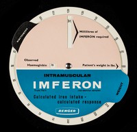 view Intramuscular Imferon calculated iron intake - calculated response.