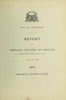 view [Report 1910] / Medical Officer of Health, Aberdeen City.