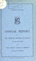 view [Report 1949] / Medical Officer of Health, Ayr County Council.