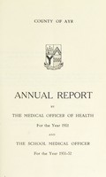 view [Report 1951] / Medical Officer of Health, Ayr County Council.