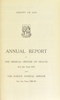 view [Report 1953] / Medical Officer of Health, Ayr County Council.