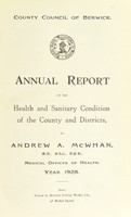 view [Report 1928] / Medical Officer of Health, Berwick County Council.