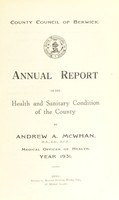 view [Report 1931] / Medical Officer of Health, Berwick County Council.