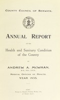 view [Report 1935] / Medical Officer of Health, Berwick County Council.