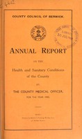 view [Report 1943] / Medical Officer of Health, Berwick County Council.