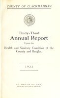 view [Report 1923] / Medical Officer of Health, Clackmannan County Council.