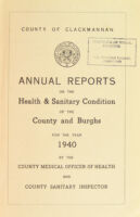 view [Report 1940] / Medical Officer of Health, Clackmannan County Council.