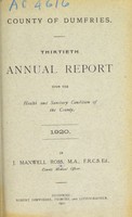 view [Report 1920] / Medical Officer of Health, Dumfries County Council.