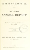 view [Report 1931] / Medical Officer of Health, Dumfries County Council.