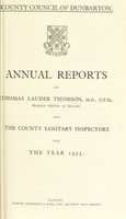 view [Report 1933] / Medical Officer of Health, Dunbarton County Council.